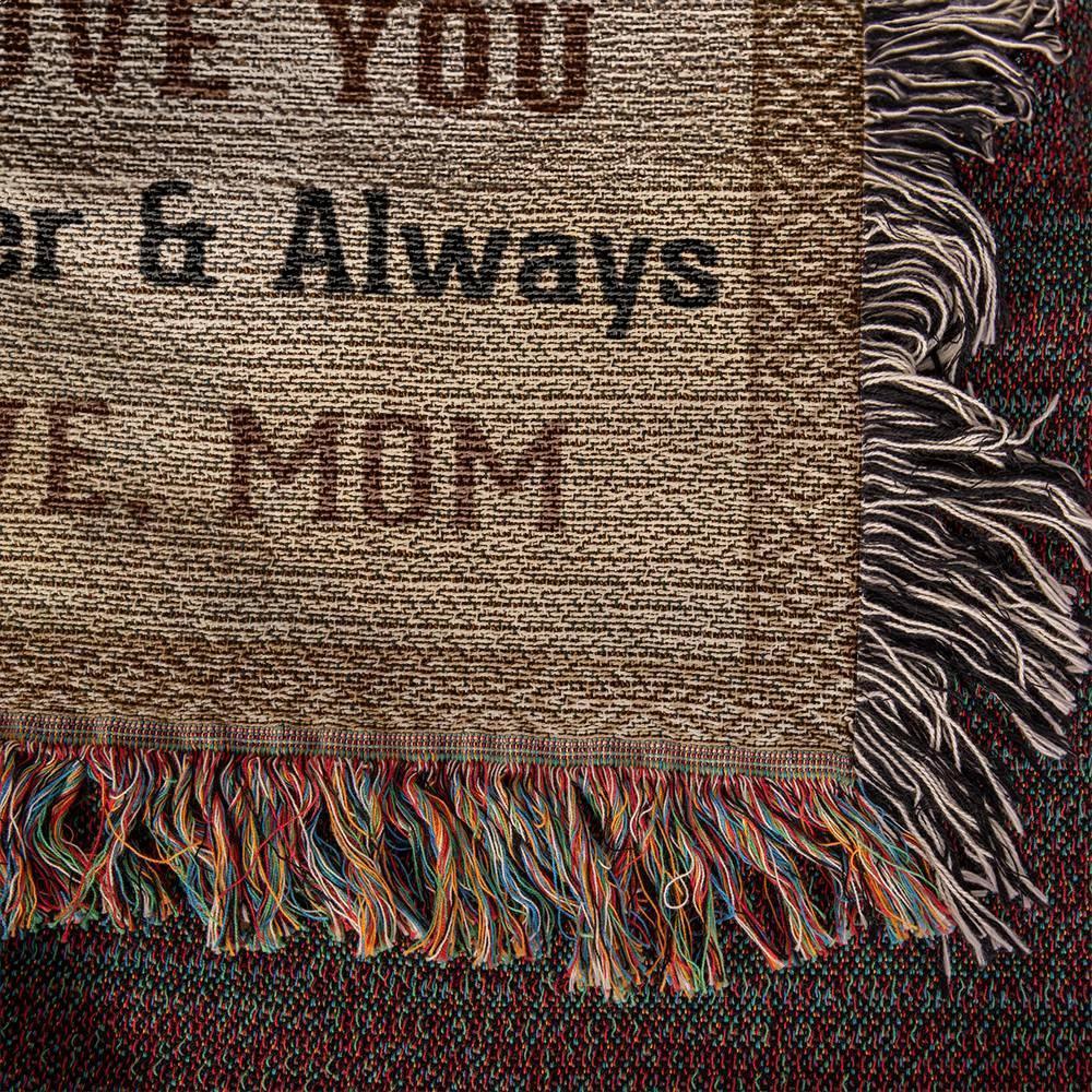To My Bonus Son, Whisper Back, I am the Storm Heirloom Keepsake Woven Blanket