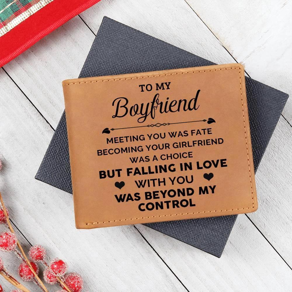 To My Boyfriend Meeting You Was Fate Genuine Cowhide Leather Wallet