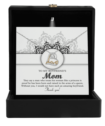 To My Boyfriend's Mom Thank You for Raising Such an Amazing Man Heart Pendant Necklace - Mallard Moon Gift Shop