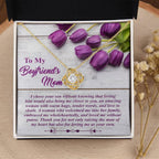 To My Boyfriend's Mother Love Knot Pendant Necklace with Heartfelt Message Card Thank You for Raising the Man of My Heart