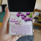 To My Boyfriend's Mother Love Knot Pendant Necklace with Heartfelt Message Card Thank You for Raising the Man of My Heart
