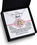 To My Brave and Strong Girl I am Always Here For You Birthday Confirmation Graduation Cross Pendant Necklace Gift