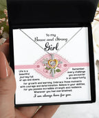 To My Brave and Strong Girl I am Always Here For You Birthday Confirmation Graduation Cross Pendant Necklace Gift