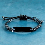 To My Brother Gifts, Never give up no matter what, Inspirational Brother Black Rope Bracelet, Encouragement Birthday Christmas Unique Gifts For Brother