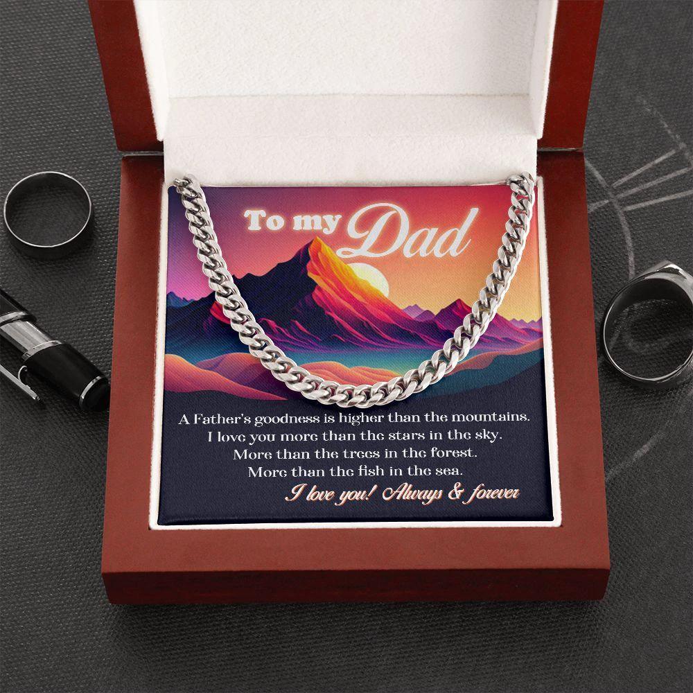 To My Dad I Love You More than the Stars in the Sky Cuban Chain Link Necklace