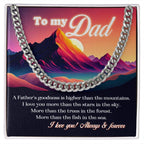 To My Dad I Love You More than the Stars in the Sky Cuban Chain Link Necklace