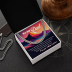 To My Dad I Love You More than the Stars in the Sky Cuban Chain Link Necklace
