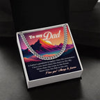 To My Dad I Love You More than the Stars in the Sky Cuban Chain Link Necklace