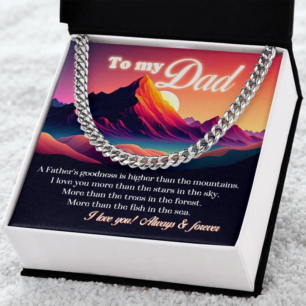To My Dad I Love You More than the Stars in the Sky Cuban Chain Link Necklace