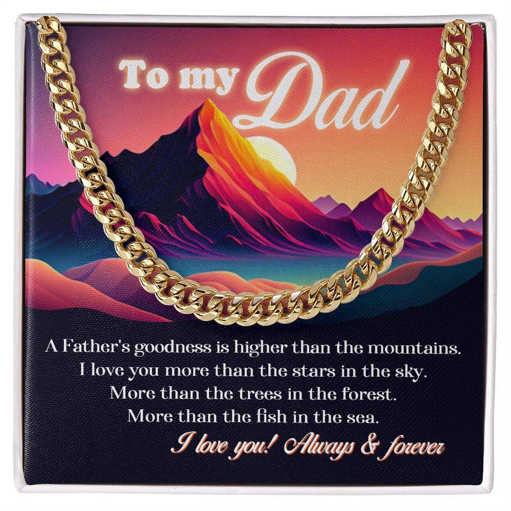 To My Dad I Love You More than the Stars in the Sky Cuban Chain Link Necklace