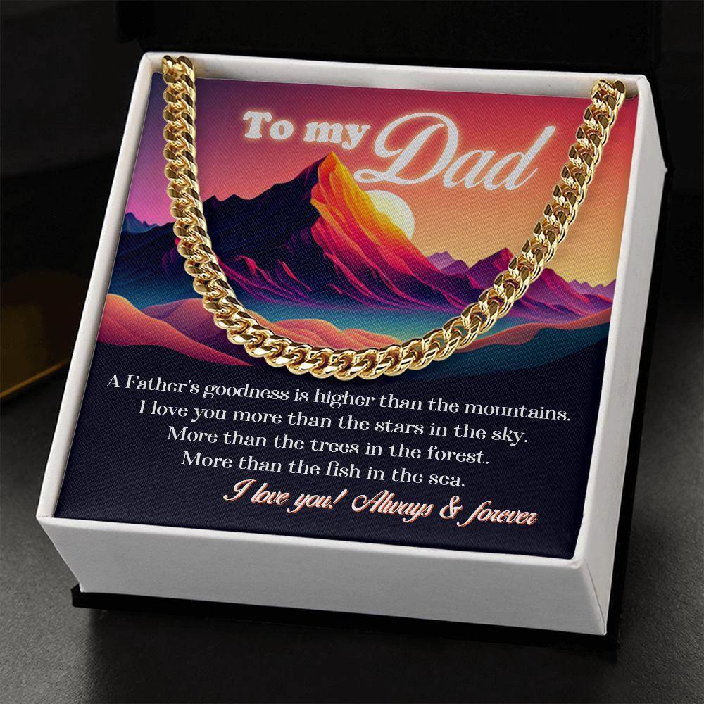 To My Dad I Love You More than the Stars in the Sky Cuban Chain Link Necklace