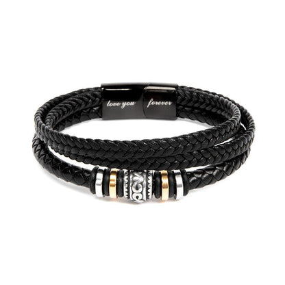 To My Dad Strong in Heart Braided Leather Bracelet - Mallard Moon Gift Shop