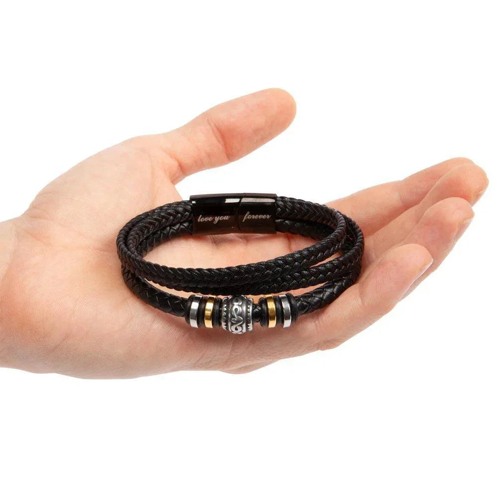 To My Dad, You Have Shaped Me Into Who I Am Today Braided Leather Bracelet