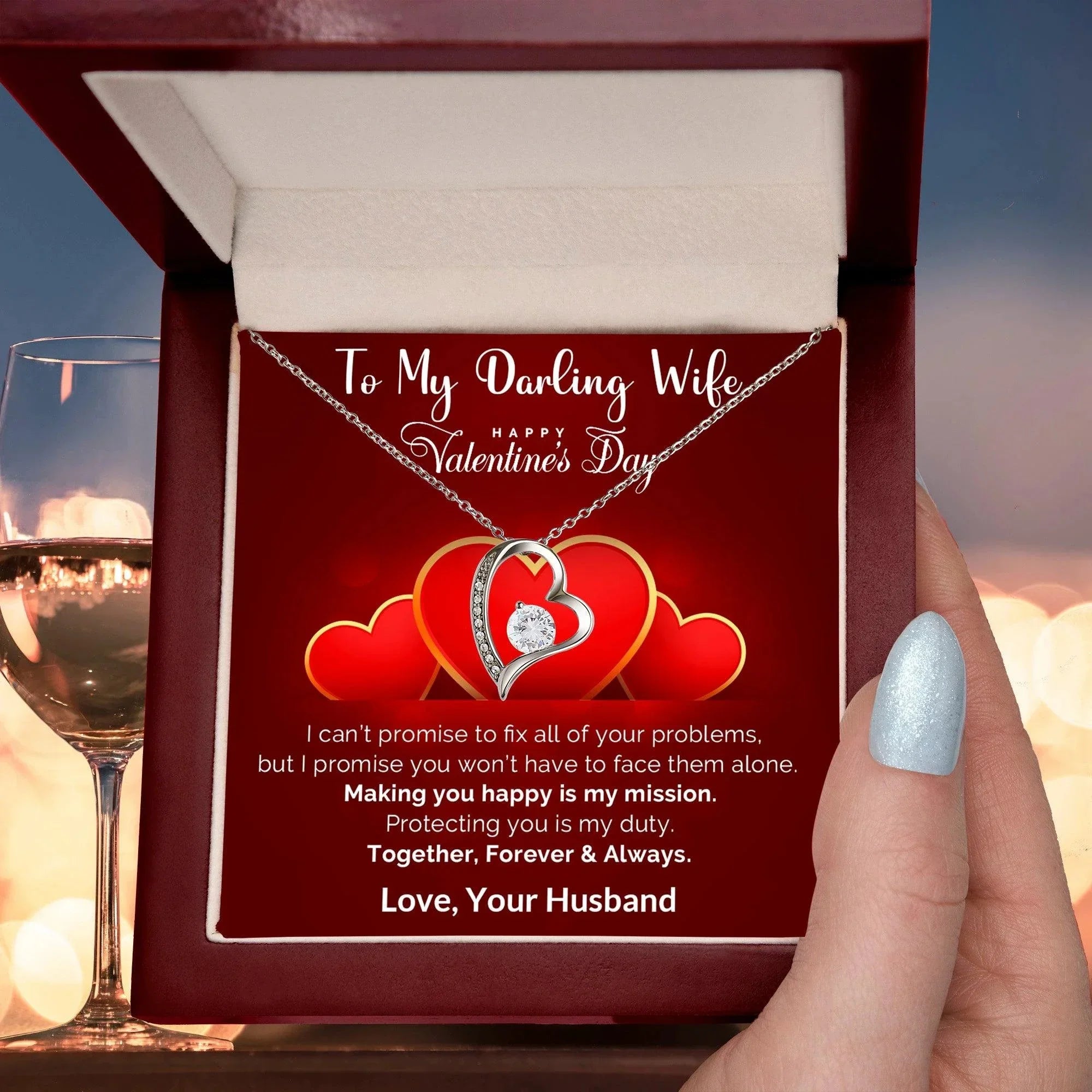 To My Darling Wife Making You Smile is my Mission Forever Love Pendant Necklace