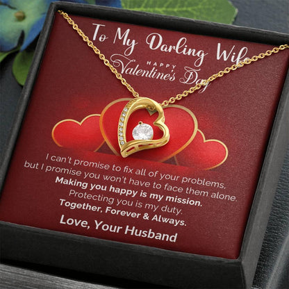 To My Darling Wife Making You Smile is my Mission Forever Love Pendant Necklace - Mallard Moon Gift Shop