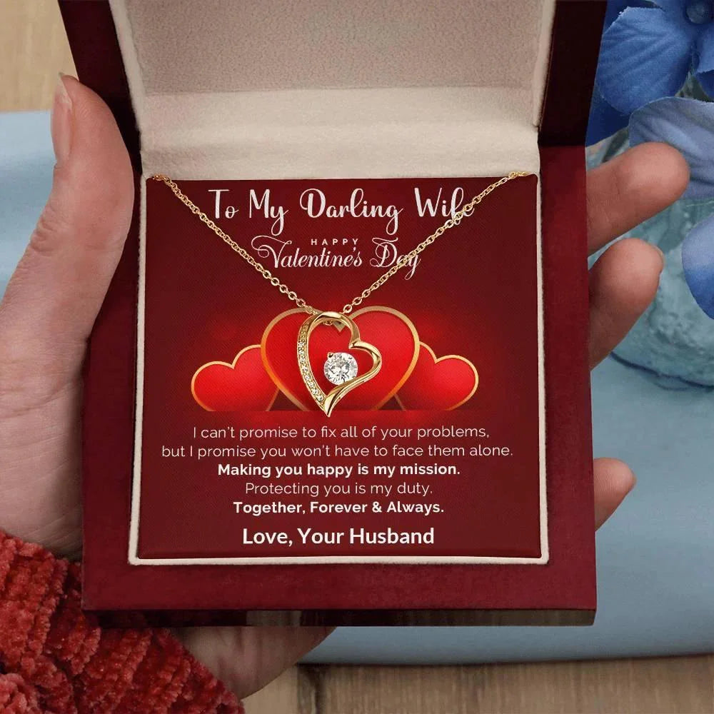 To My Darling Wife Making You Smile is my Mission Forever Love Pendant Necklace