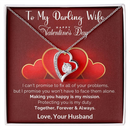 To My Darling Wife Making You Smile is my Mission Forever Love Pendant Necklace - Mallard Moon Gift Shop
