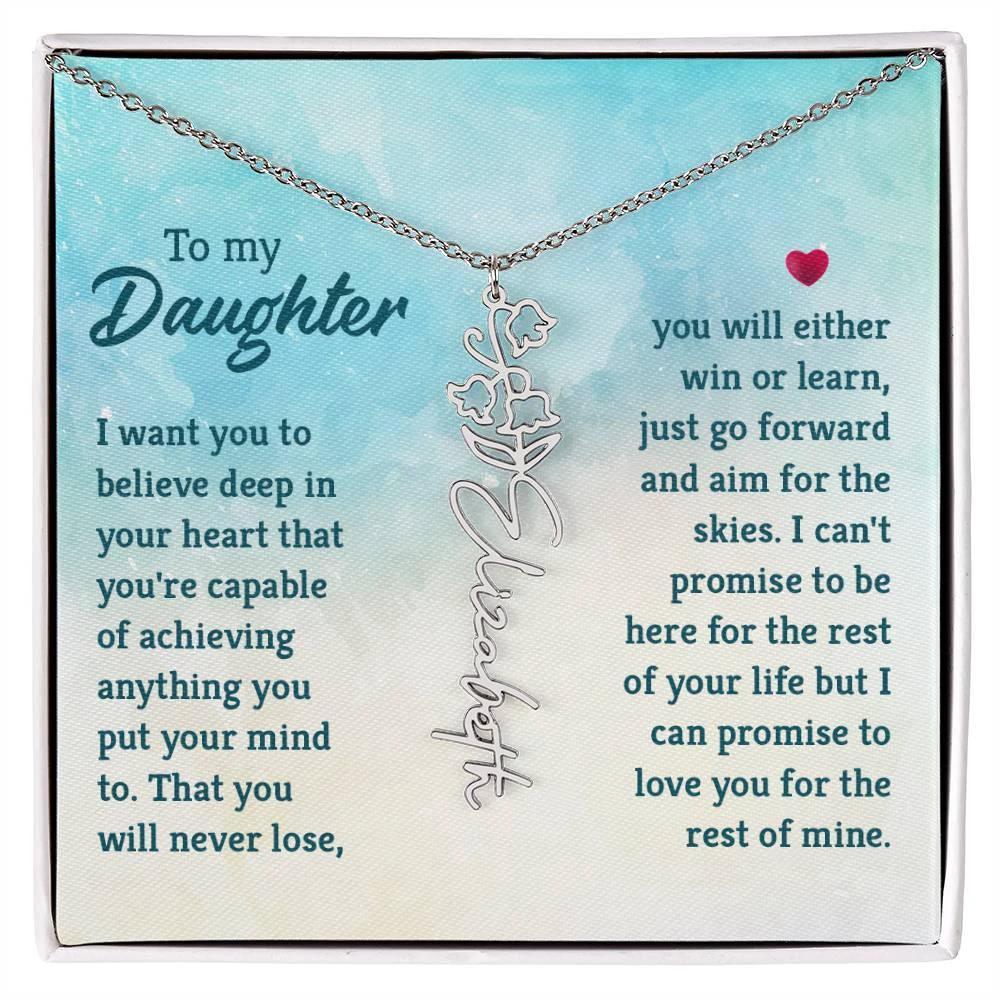 To My Daughter Aim for the Skies Birth Month Flower Necklace