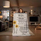 To My Daughter Be Brave, Bold and Beautiful - Life is Learning to Dance in the Rain Inspirational Heirloom Woven Blanket