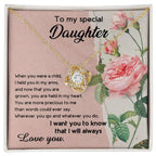 To My Daughter, I held You In My Arms Love Knot Necklace