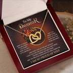 To My Daughter I Love You For The Little Girl You Once Were The Precious Daughter You Will Always Be Interlocking Hearts Necklace