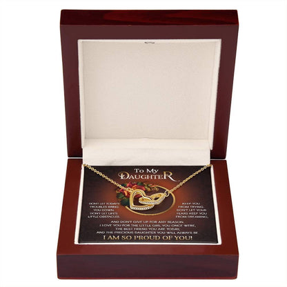 To My Daughter I Love You For The Little Girl You Once Were The Precious Daughter You Will Always Be Interlocking Hearts Necklace - Mallard Moon Gift Shop