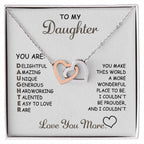To My Daughter I Love You More Interlocking Hearts Necklace