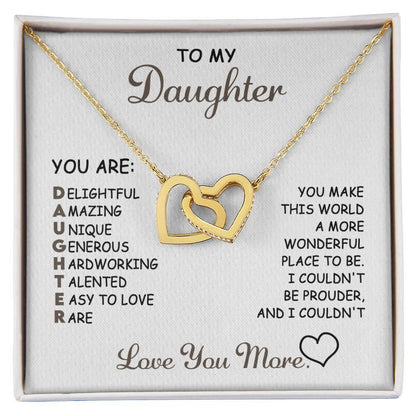 To My Daughter I Love You More Interlocking Hearts Necklace - Mallard Moon Gift Shop