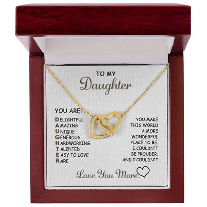 To My Daughter I Love You More Interlocking Hearts Necklace - Mallard Moon Gift Shop