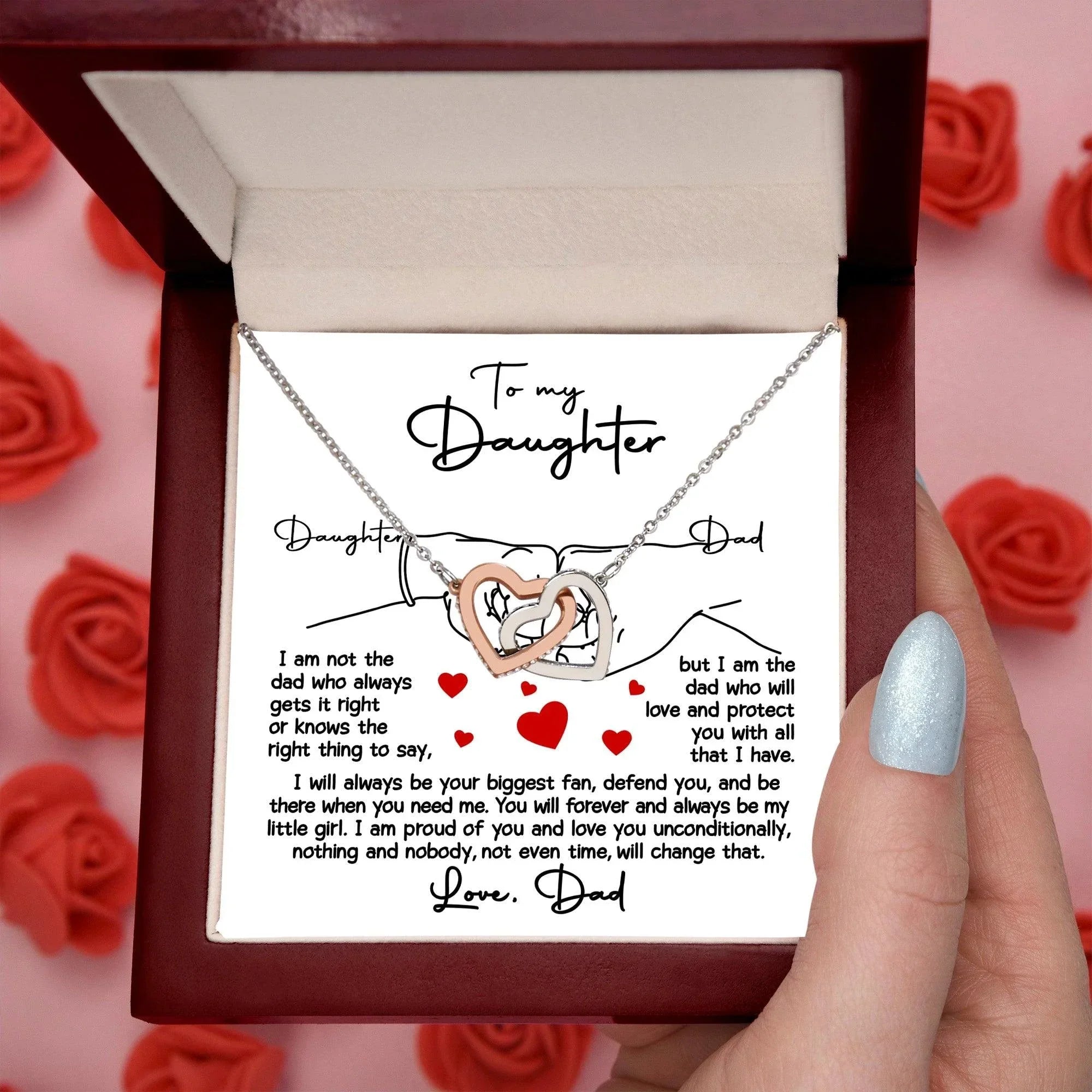To My Daughter - I Will Always Be Your Biggest Fan - Interlocking Hearts Necklace