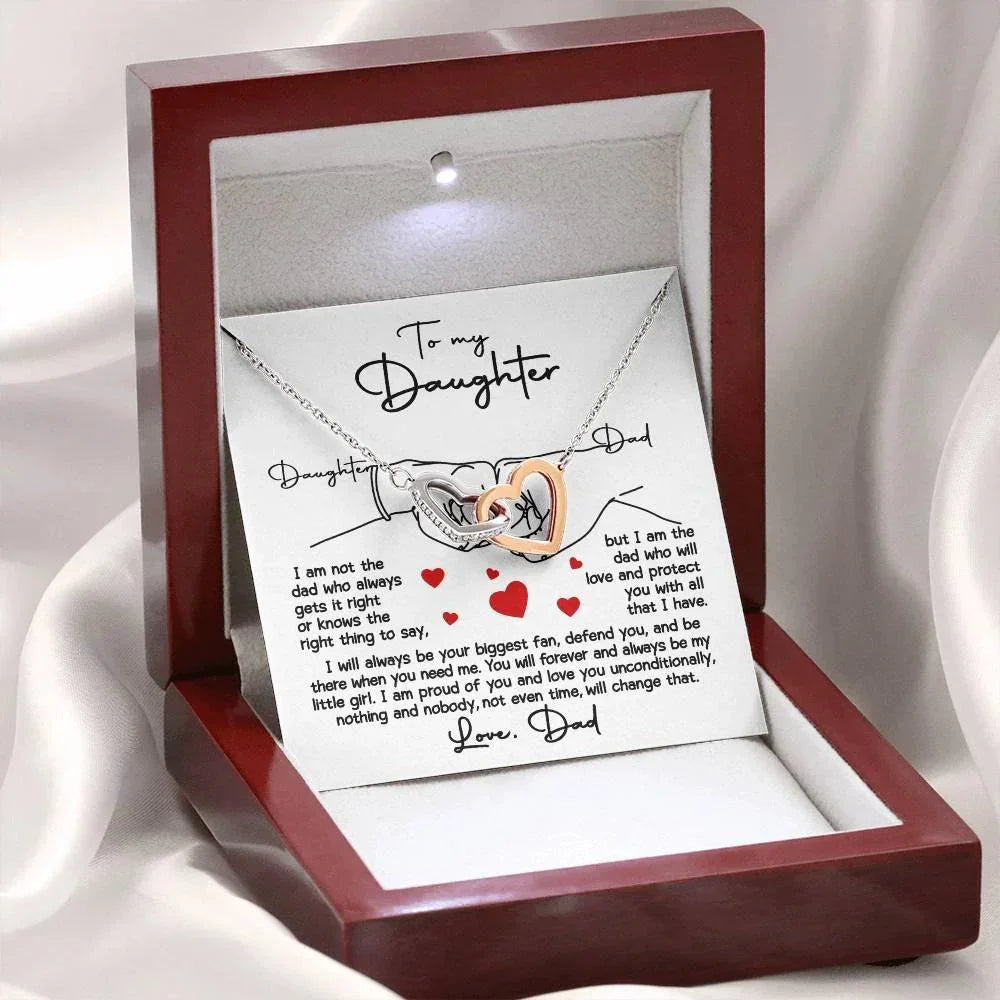 To My Daughter - I Will Always Be Your Biggest Fan - Interlocking Hearts Necklace