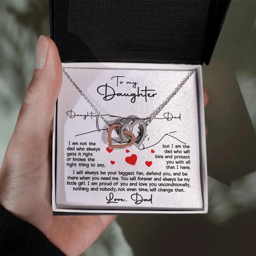 To My Daughter - I Will Always Be Your Biggest Fan - Interlocking Hearts Necklace