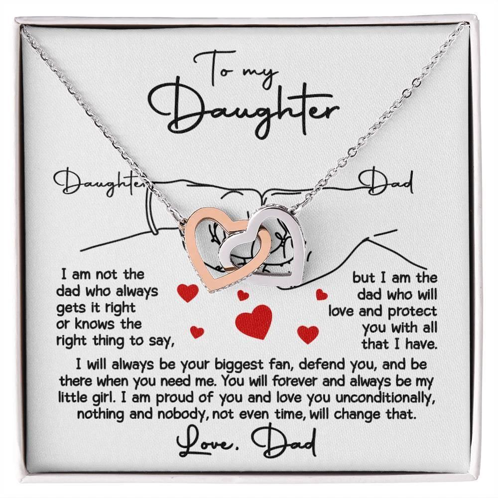 To My Daughter - I Will Always Be Your Biggest Fan - Interlocking Hearts Necklace