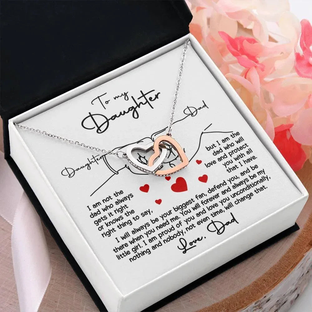 To My Daughter - I Will Always Be Your Biggest Fan - Interlocking Hearts Necklace