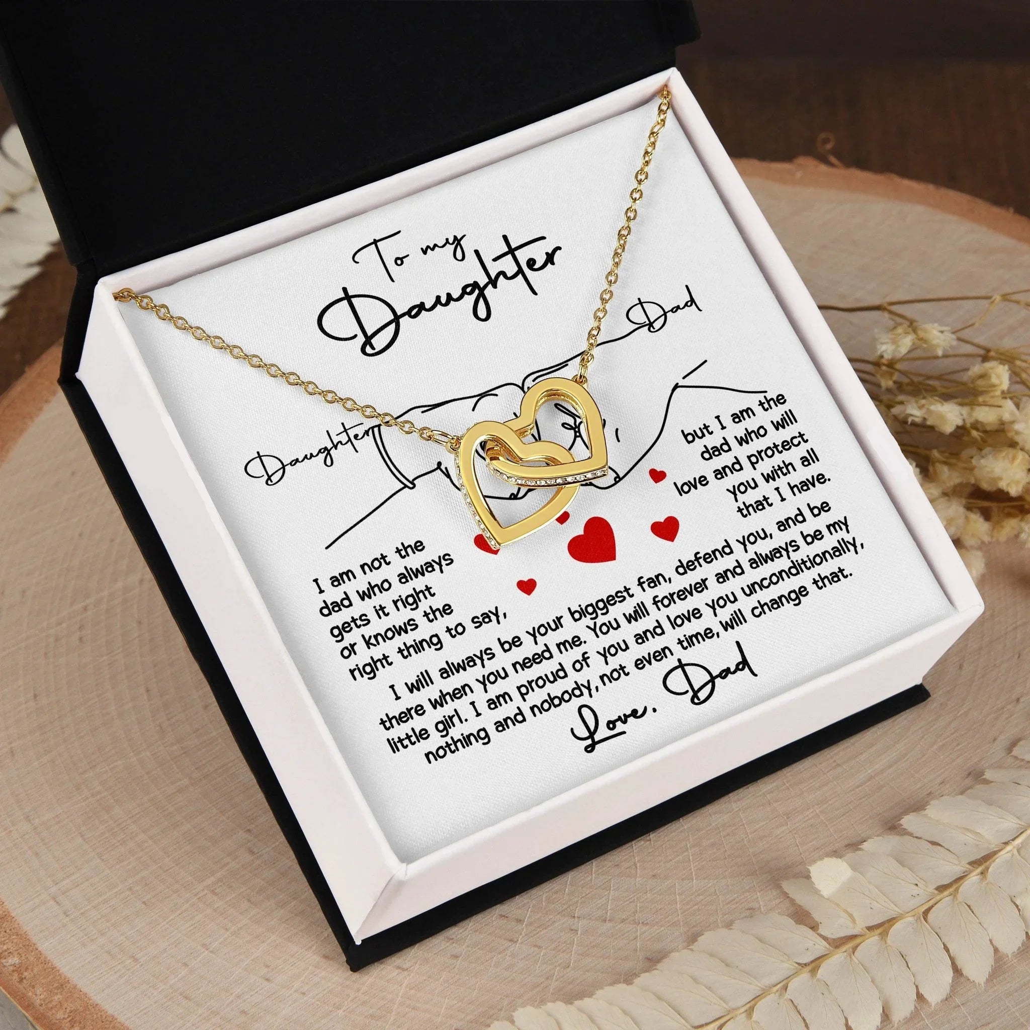 To My Daughter - I Will Always Be Your Biggest Fan - Interlocking Hearts Necklace