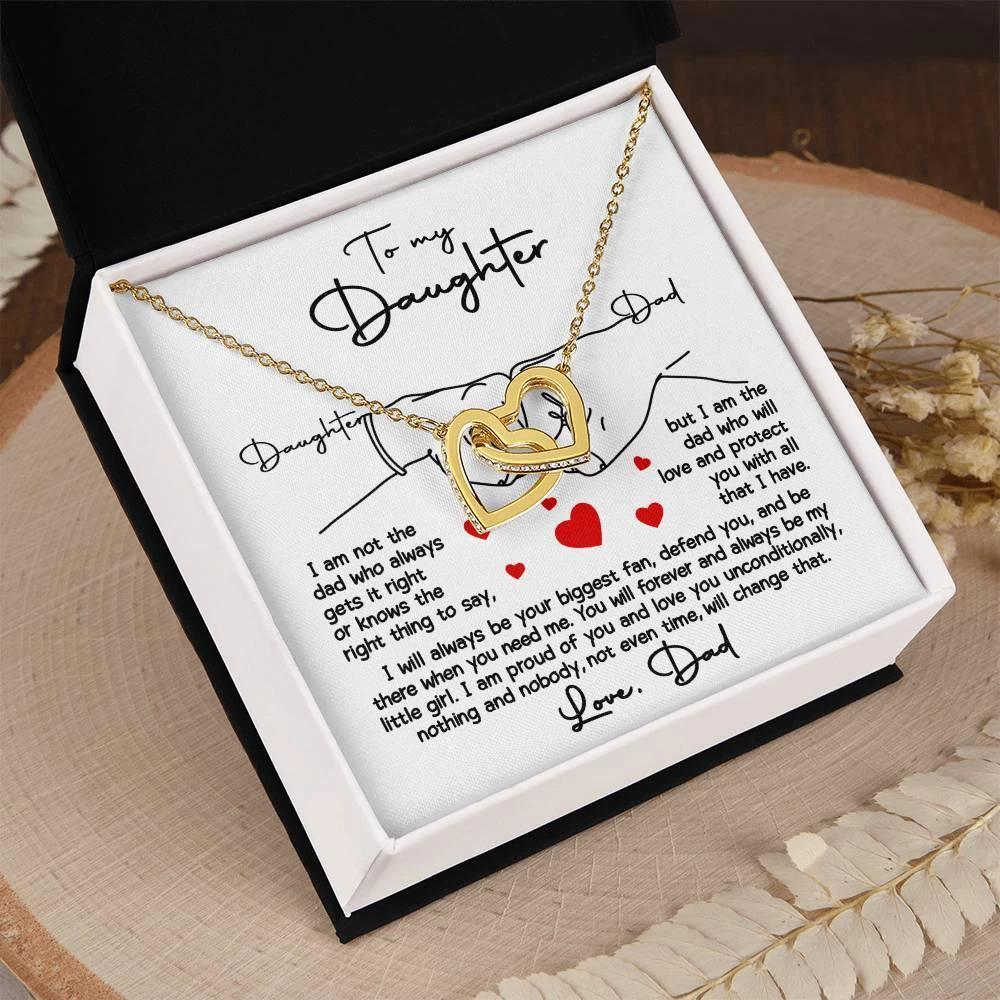 To My Daughter - I Will Always Be Your Biggest Fan - Interlocking Hearts Necklace