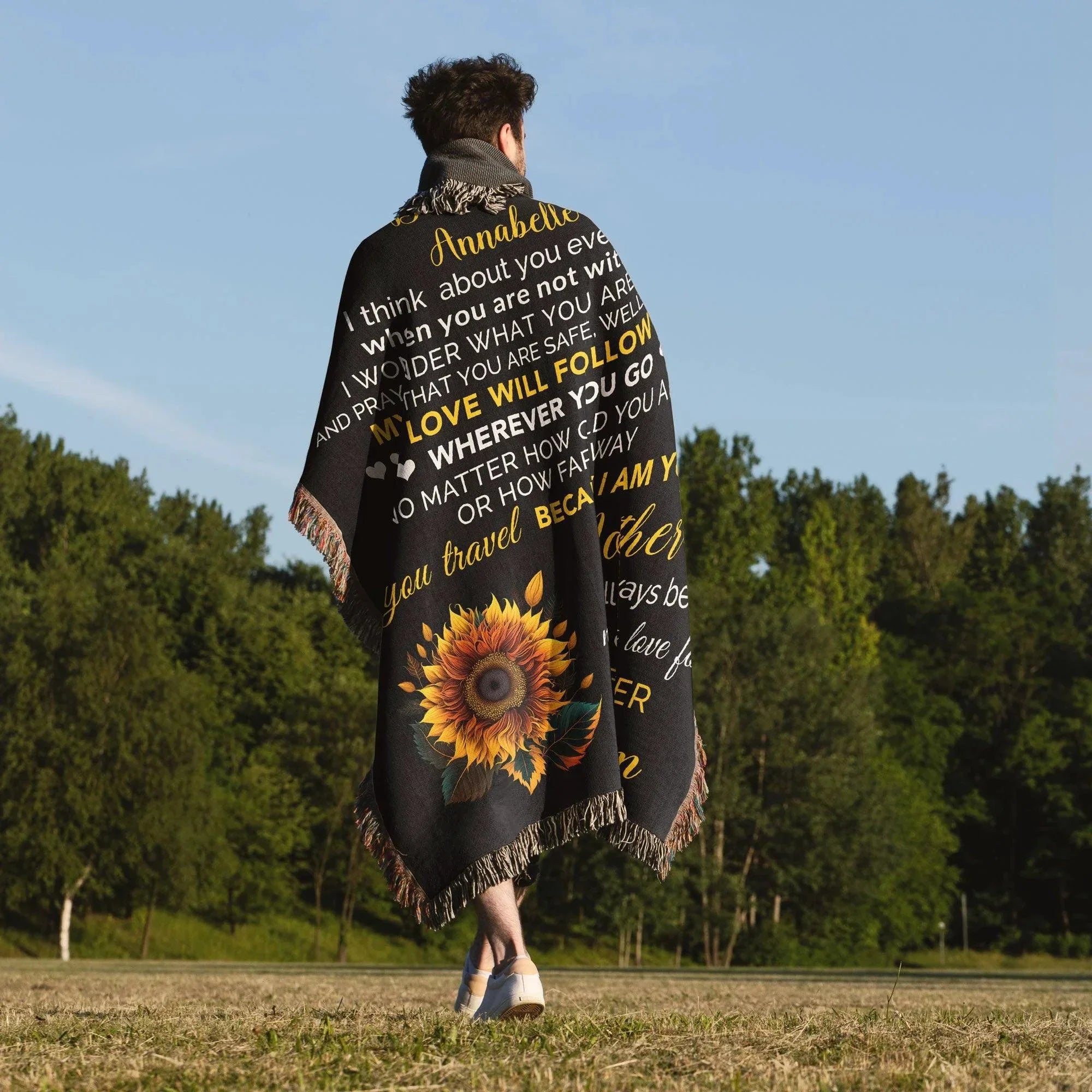 To My Daughter My Love Will Follow You Personalized Heirloom Woven Blanket