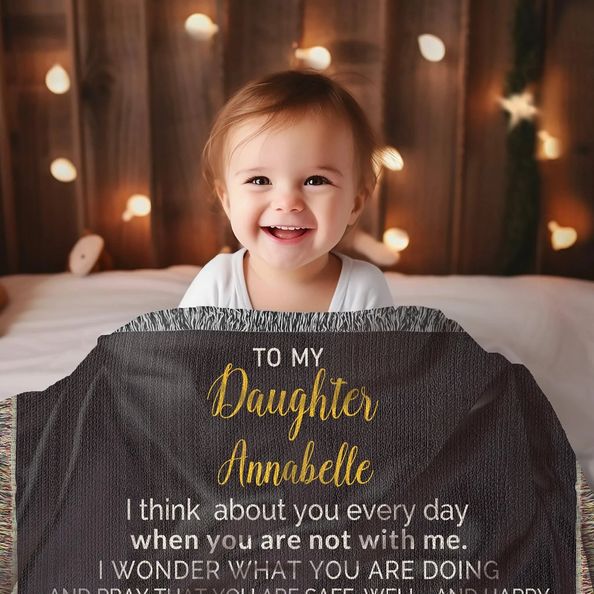 To My Daughter My Love Will Follow You Personalized Heirloom Woven Blanket