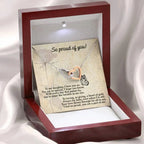 To My Daughter - Proud Of You - Interlocking Hearts Necklace