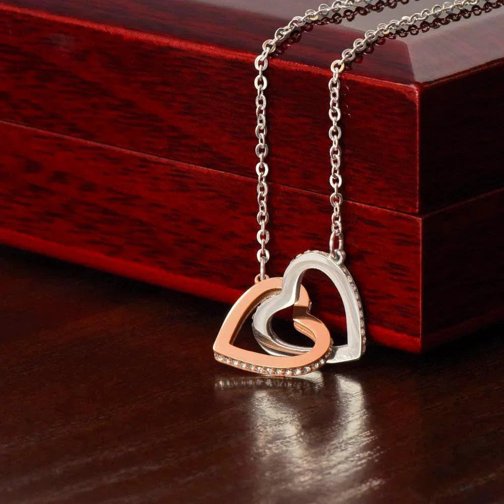To My Daughter - Proud Of You - Interlocking Hearts Necklace