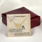 To My Daughter - Proud Of You - Interlocking Hearts Necklace