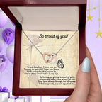 To My Daughter - Proud Of You - Interlocking Hearts Necklace