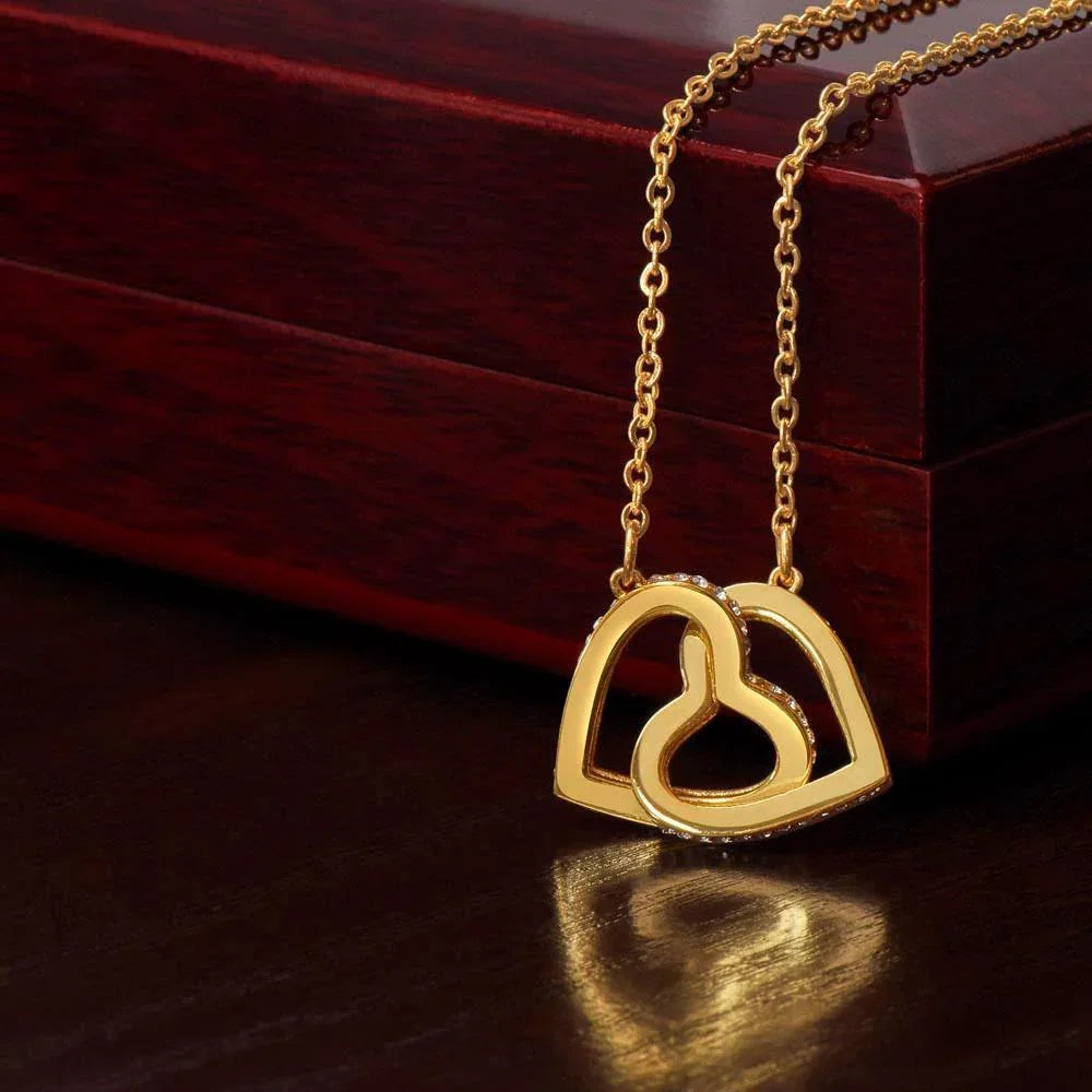 To My Daughter - Proud Of You - Interlocking Hearts Necklace