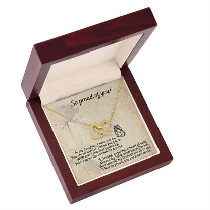 To My Daughter - Proud Of You - Interlocking Hearts Necklace - Mallard Moon Gift Shop
