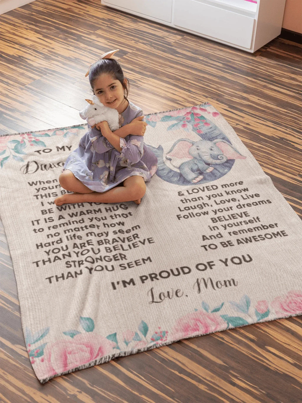 To My Daughter - You are Braver than you Believe and Loved More Than You Know Heirloom Woven Blanket