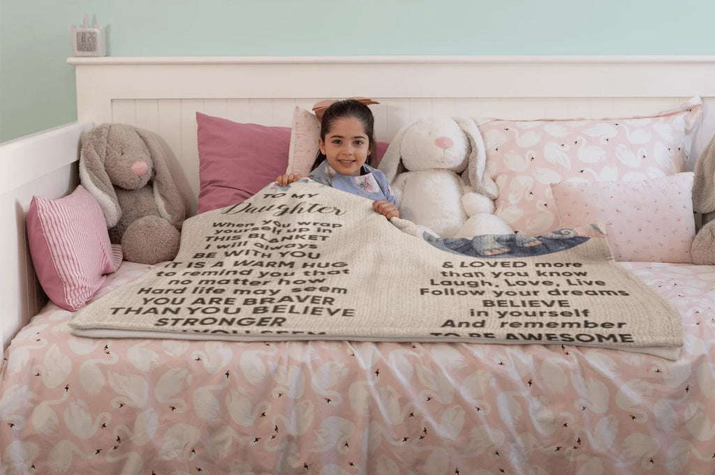 To My Daughter - You are Braver than you Believe and Loved More Than You Know Heirloom Woven Blanket