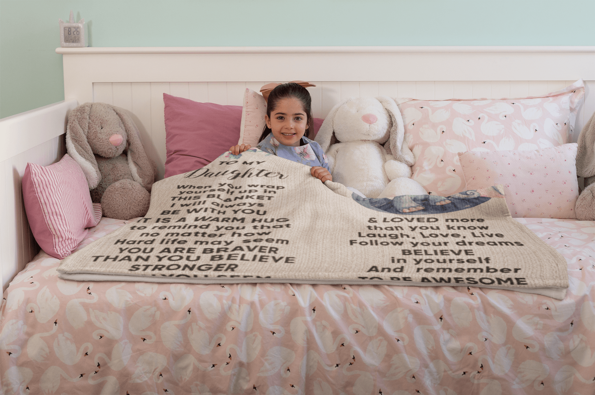 To My Daughter - You are Braver than you Believe and Loved More Than You Know Heirloom Woven Blanket - Mallard Moon Gift Shop