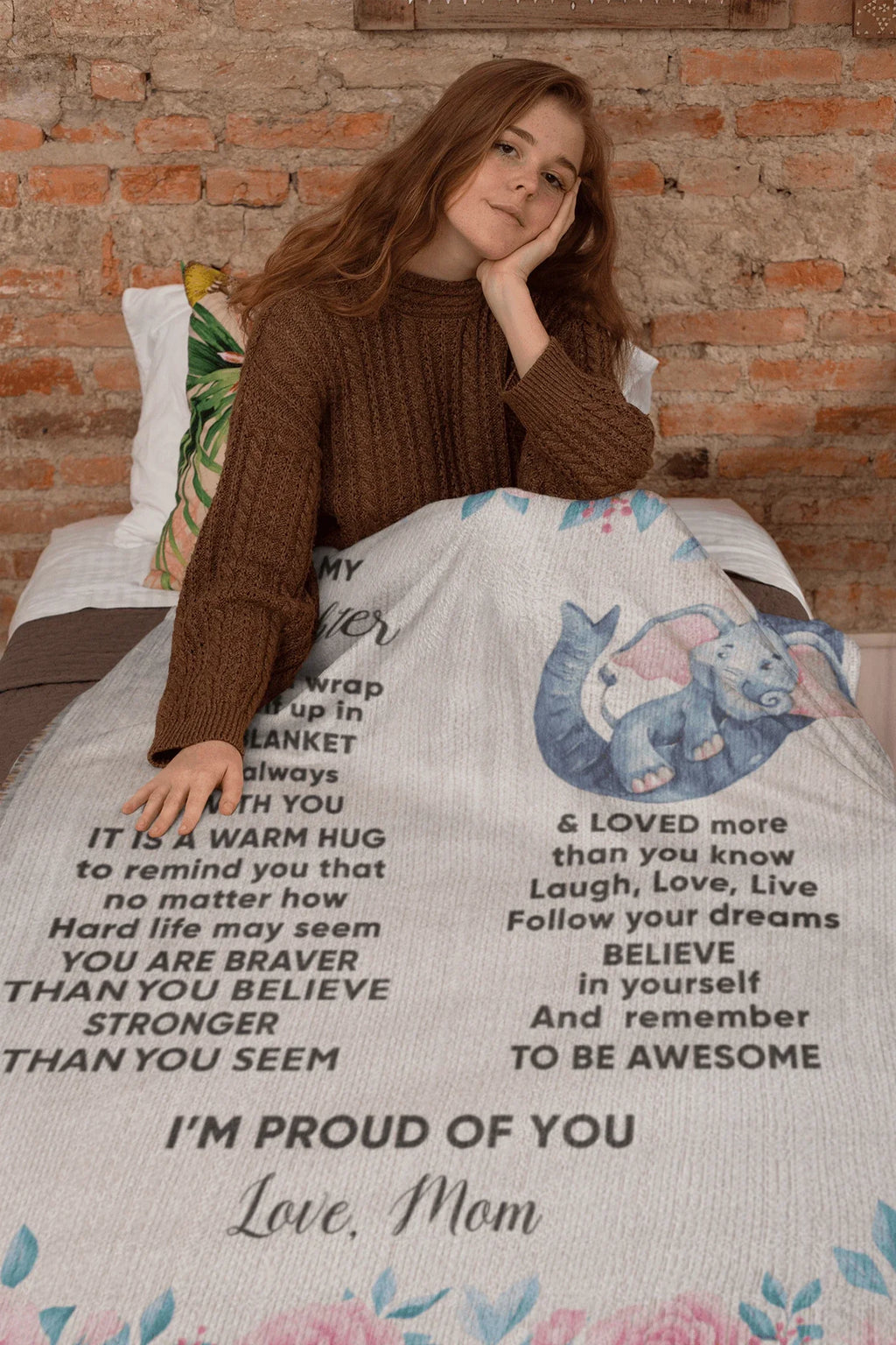 To My Daughter - You are Braver than you Believe and Loved More Than You Know Heirloom Woven Blanket