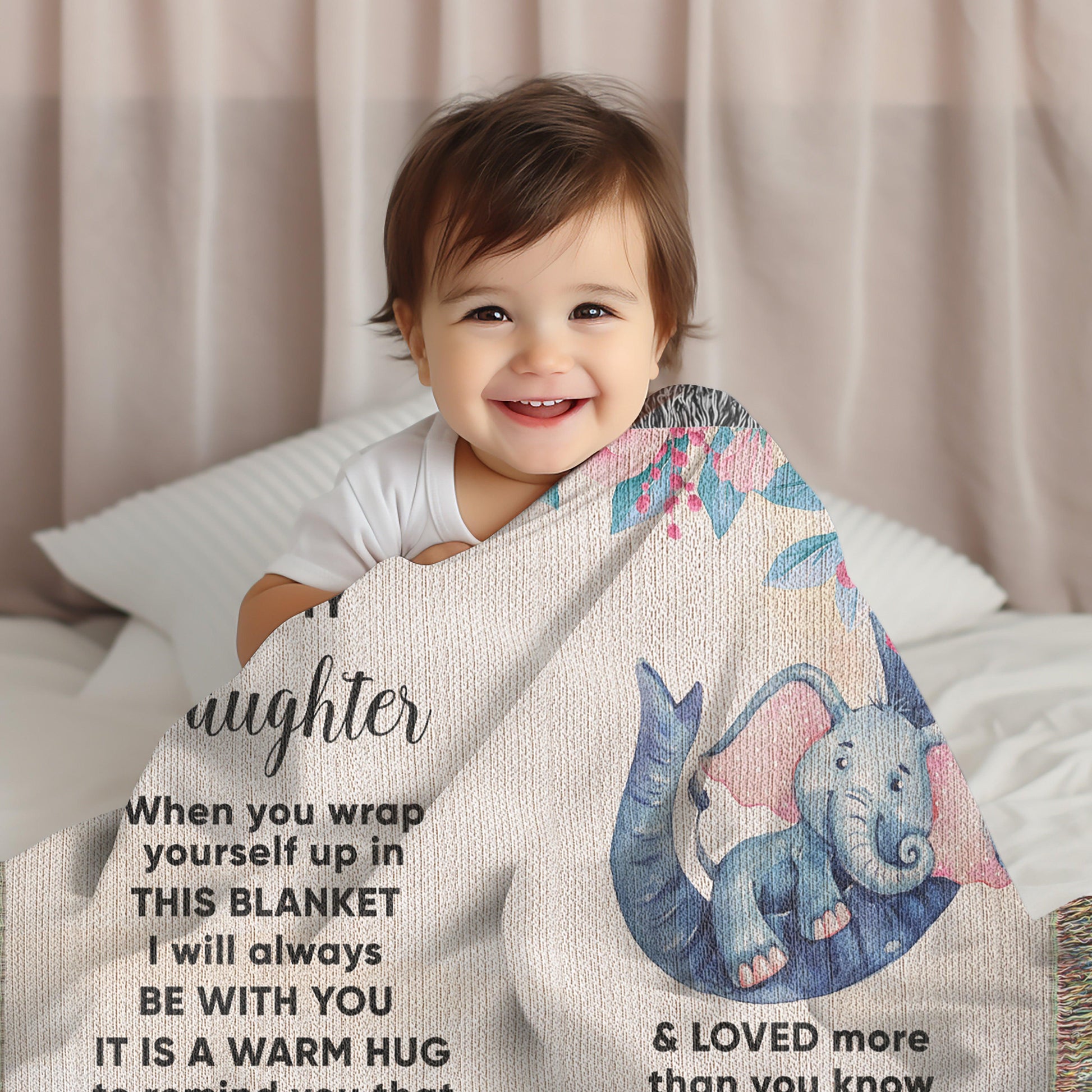To My Daughter - You are Braver than you Believe and Loved More Than You Know Heirloom Woven Blanket - Mallard Moon Gift Shop