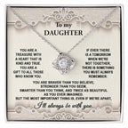To My Daughter You are Kind and True Love Knot Necklace
